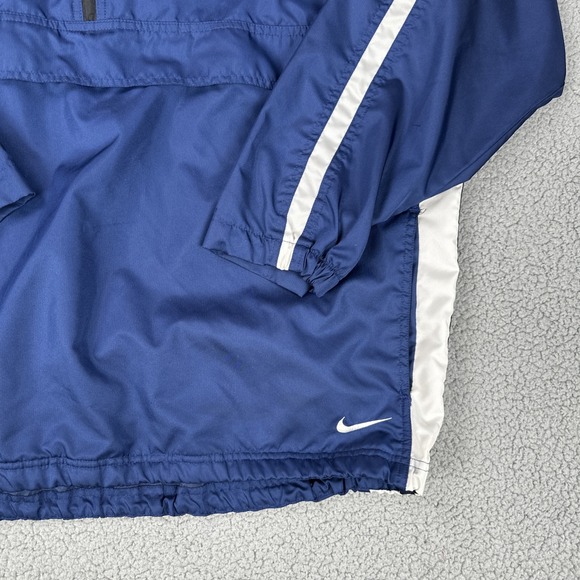 Vintage 90s Nike Windbreaker Jacket Men XL Blue 1/2 Zip Anorak Mesh Lined - Picture 11 of 16
